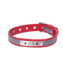 Load image into Gallery viewer, GD™ - Reflective Leather Dog Collar with Costomized Name Tag