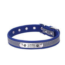 Load image into Gallery viewer, GD™ - Reflective Leather Dog Collar with Costomized Name Tag