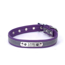 Load image into Gallery viewer, GD™ - Reflective Leather Dog Collar with Costomized Name Tag