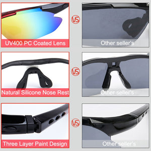 13pcs/set Polarized Cycling Sun Glasses Bike Bicycle Eyewear Men Women Outdoor Sport MTB Sunglasses Goggles 5 Lens