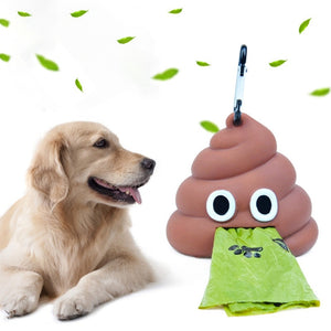 Dog Poop Bag Dispenser Funny Shape Holder Storage Box Waste Bag Deispenser Fits For Pet Leash Poop Bags SET